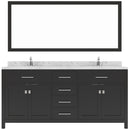 Modern Fittings Caroline 72" Double Bath Vanity with Cultured Marble Quartz Top and Square Sinks