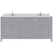 Modern Fittings Caroline 72" Double Bath Vanity with Cultured Marble Quartz Top and Square Sinks