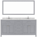 Modern Fittings Caroline 72" Double Bath Vanity with Cultured Marble Quartz Top and Square Sinks Faucets