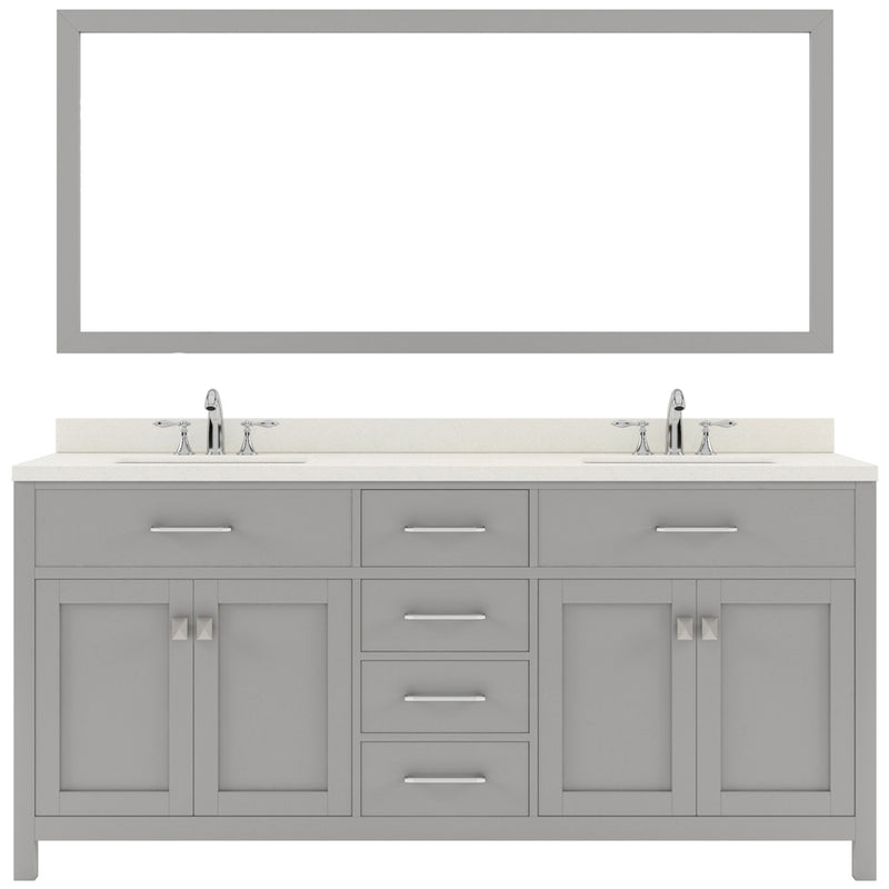 Modern Fittings Caroline 72" Double Bath Vanity with Quartz Top and Round Sinks