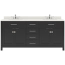 Modern Fittings Caroline 72" Double Bath Vanity with Quartz Top and Round Sinks