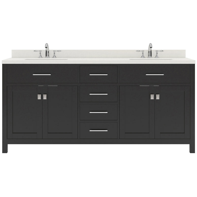 Modern Fittings Caroline 72" Double Bath Vanity with Quartz Top and Round Sinks