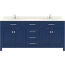 Modern Fittings Caroline 72" Double Bath Vanity with Quartz Top and Round Sinks