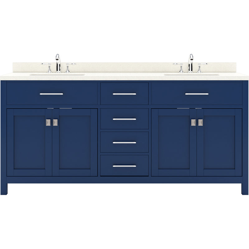 Modern Fittings Caroline 72" Double Bath Vanity with Quartz Top and Round Sinks