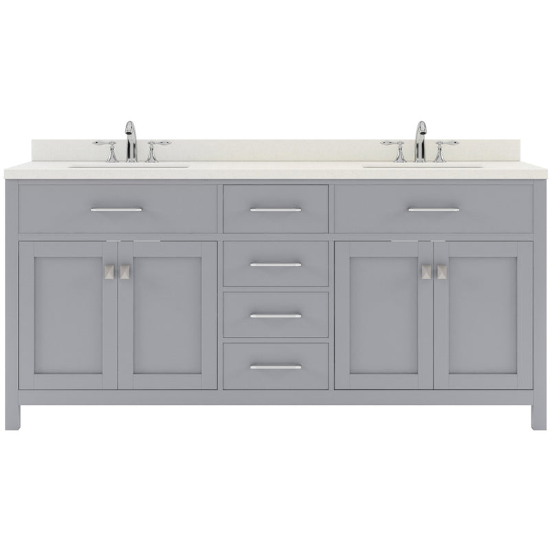 Modern Fittings Caroline 72" Double Bath Vanity with Quartz Top and Round Sinks