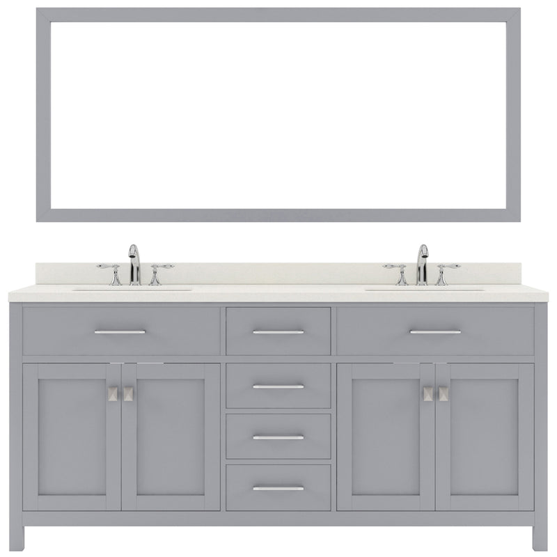 Modern Fittings Caroline 72" Double Bath Vanity with Quartz Top and Round Sinks