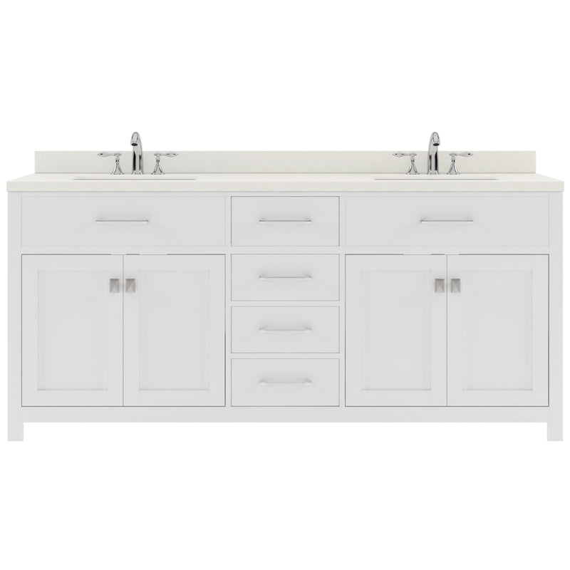 Modern Fittings Caroline 72" Double Bath Vanity with Quartz Top and Round Sinks