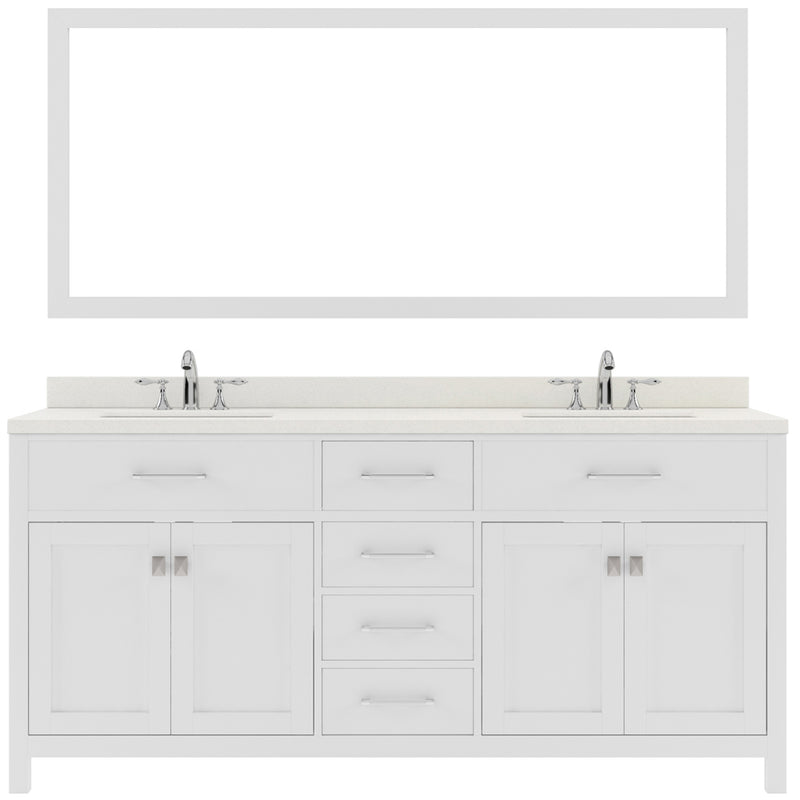 Modern Fittings Caroline 72" Double Bath Vanity with Quartz Top and Round Sinks