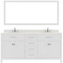 Modern Fittings Caroline 72" Double Bath Vanity with Quartz Top and Round Sinks Faucets