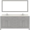 Modern Fittings Caroline 72" Double Bath Vanity with Quartz Top and Square Sinks Faucets