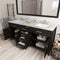 Modern Fittings Caroline 72" Double Bath Vanity with Quartz Top and Square Sinks