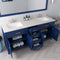 Modern Fittings Caroline 72" Double Bath Vanity with Quartz Top and Square Sinks Faucets