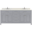 Modern Fittings Caroline 72" Double Bath Vanity with Quartz Top and Square Sinks