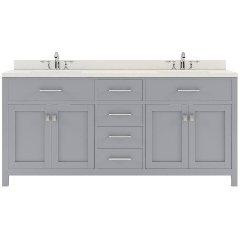 Modern Fittings Caroline 72" Double Bath Vanity with Quartz Top and Square Sinks