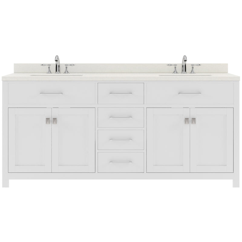 Modern Fittings Caroline 72" Double Bath Vanity with Quartz Top and Square Sinks