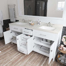 Modern Fittings Caroline 72" Double Bath Vanity with Quartz Top and Square Sinks