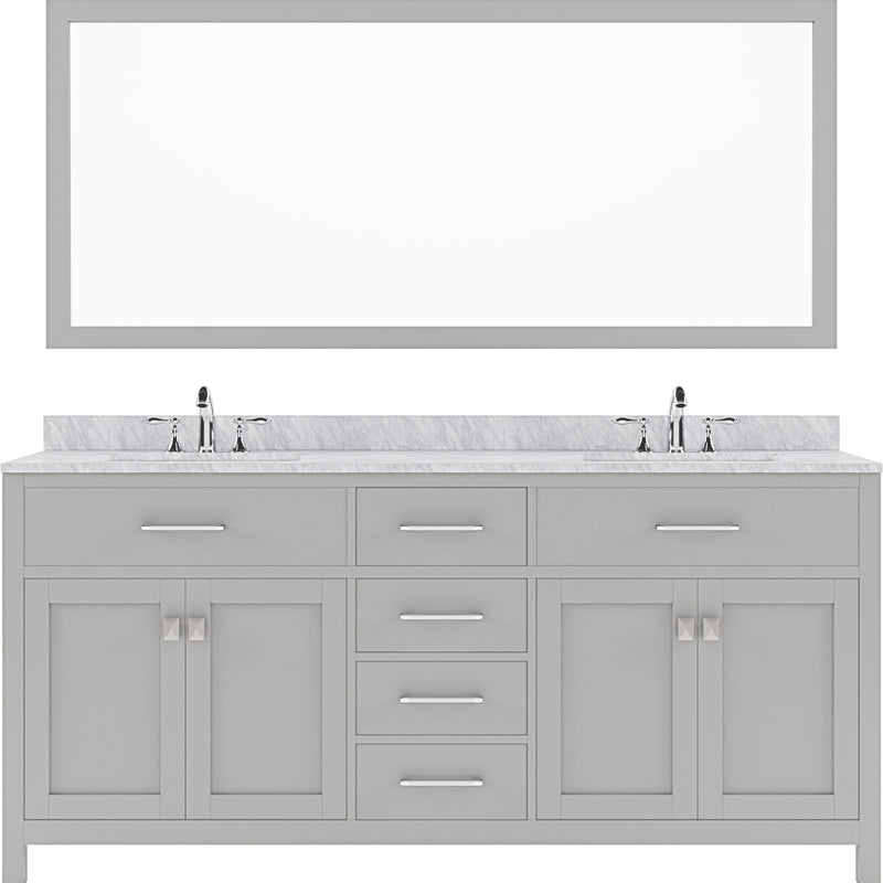 Modern Fittings Caroline 72" Double Bath Vanity with Marble Top and Round Sinks