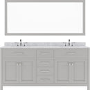 Modern Fittings Caroline 72" Double Bath Vanity with Marble Top and Round Sinks Faucets