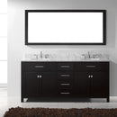 Modern Fittings Caroline 72" Double Bath Vanity with Marble Top and Round Sinks Faucets