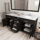 Modern Fittings Caroline 72" Double Bath Vanity with Marble Top and Round Sinks