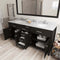 Modern Fittings Caroline 72" Double Bath Vanity with Marble Top and Round Sinks