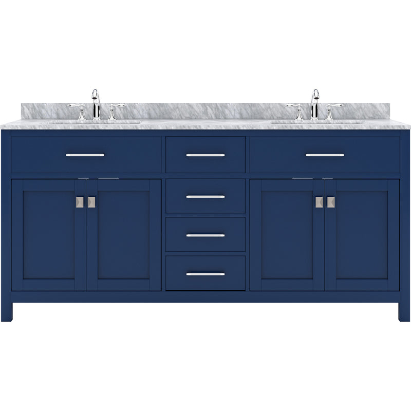 Modern Fittings Caroline 72" Double Bath Vanity with Marble Top and Round Sinks