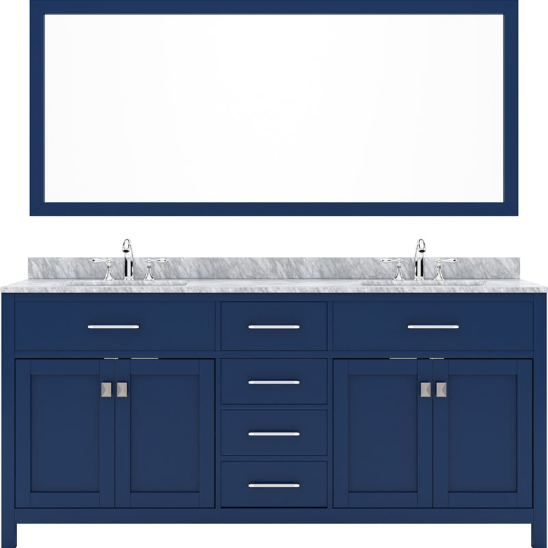 Modern Fittings Caroline 72" Double Bath Vanity with Marble Top and Round Sinks