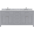 Modern Fittings Caroline 72" Double Bath Vanity with Marble Top and Round Sinks