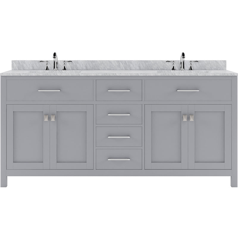 Modern Fittings Caroline 72" Double Bath Vanity with Marble Top and Round Sinks