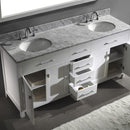 Modern Fittings Caroline 72" Double Bath Vanity with Marble Top and Round Sinks