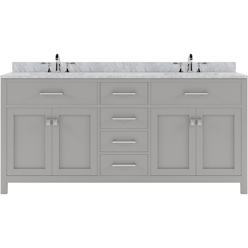 Modern Fittings Caroline 72" Double Bath Vanity with Marble Top and Square Sinks