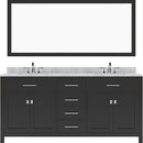 Modern Fittings Caroline 72" Double Bath Vanity with Marble Top and Square Sinks