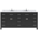 Modern Fittings Caroline Parkway 72" Double Bath Vanity with Calacatta Quartz Top and Round Sinks