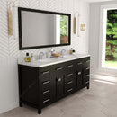 Modern Fittings Caroline Parkway 72" Double Bath Vanity with Calacatta Quartz Top and Round Sinks