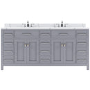 Modern Fittings Caroline Parkway 72" Double Bath Vanity with Calacatta Quartz Top and Round Sinks