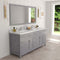 Modern Fittings Caroline Parkway 72" Double Bath Vanity with Calacatta Quartz Top and Round Sinks Faucets