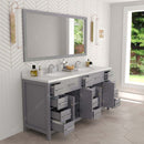 Modern Fittings Caroline Parkway 72" Double Bath Vanity with Calacatta Quartz Top and Round Sinks