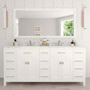 Modern Fittings Caroline Parkway 72" Double Bath Vanity with Calacatta Quartz Top and Round Sinks