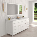 Modern Fittings Caroline Parkway 72" Double Bath Vanity with Calacatta Quartz Top and Round Sinks Faucets