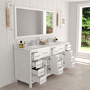 Modern Fittings Caroline Parkway 72" Double Bath Vanity with Calacatta Quartz Top and Round Sinks