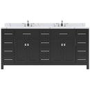 Modern Fittings Caroline Parkway 72" Double Bath Vanity with Calacatta Quartz Top and Square Sinks