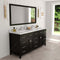 Modern Fittings Caroline Parkway 72" Double Bath Vanity with Calacatta Quartz Top and Square Sinks Faucets