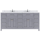 Modern Fittings Caroline Parkway 72" Double Bath Vanity with Calacatta Quartz Top and Square Sinks