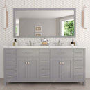 Modern Fittings Caroline Parkway 72" Double Bath Vanity with Calacatta Quartz Top and Square Sinks Faucets