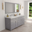 Modern Fittings Caroline Parkway 72" Double Bath Vanity with Calacatta Quartz Top and Square Sinks Faucets