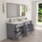 Modern Fittings Caroline Parkway 72" Double Bath Vanity with Calacatta Quartz Top and Square Sinks Faucets