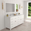 Modern Fittings Caroline Parkway 72" Double Bath Vanity with Calacatta Quartz Top and Square Sinks