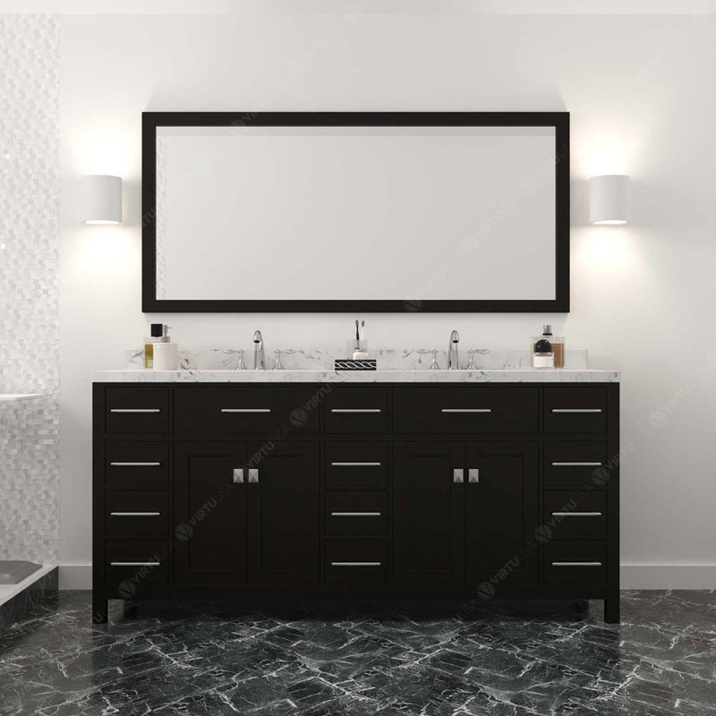 Modern Fittings Caroline Parkway 72" Double Bath Vanity with Cultured Marble Quartz Top and Round Sinks