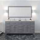 Modern Fittings Caroline Parkway 72" Double Bath Vanity with Cultured Marble Quartz Top and Round Sinks Faucets