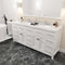 Modern Fittings Caroline Parkway 72" Double Bath Vanity with Cultured Marble Quartz Top and Round Sinks Faucets